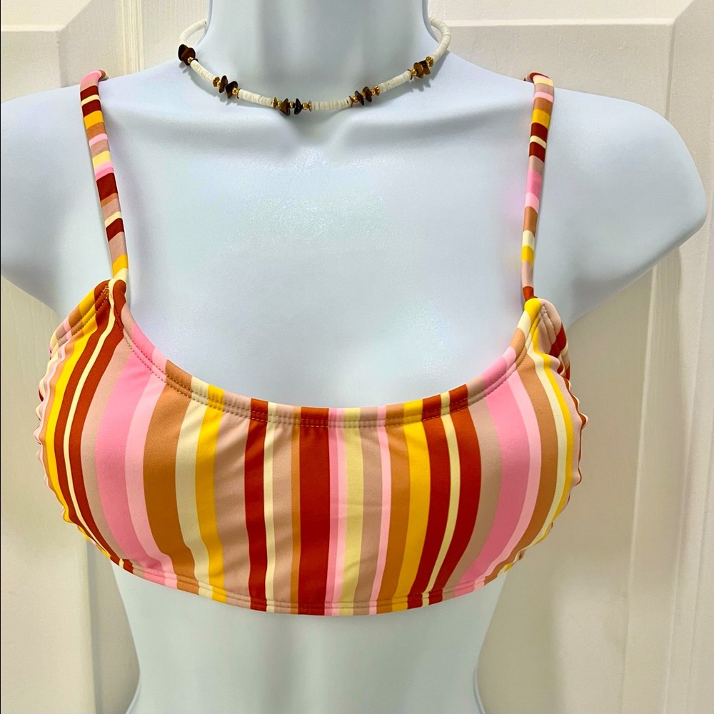 NEW Stripe bikini Top M